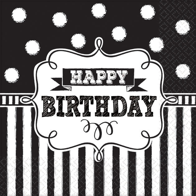 Chalkboard Birthday Beverage Napkins (16 ct)