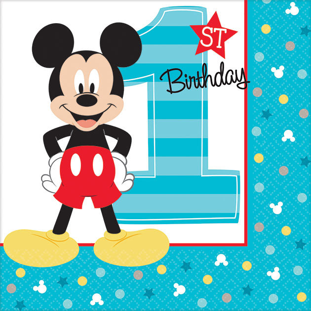 Mickey Fun To Be One Beverage Napkins (16 ct)