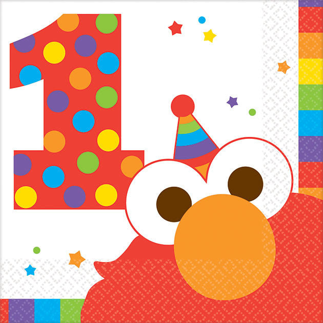 Elmo Turns One Beverage Napkins (16 ct)
