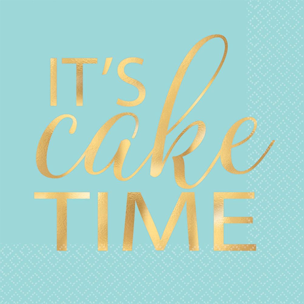 It's Cake Time Hot Stamped Beverage Napkins (16 ct)