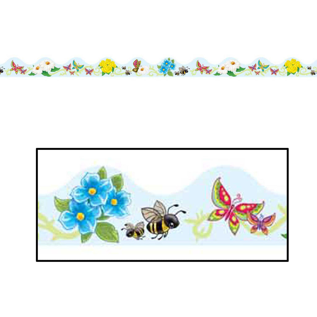 Butterflies & Flowers Border Trim