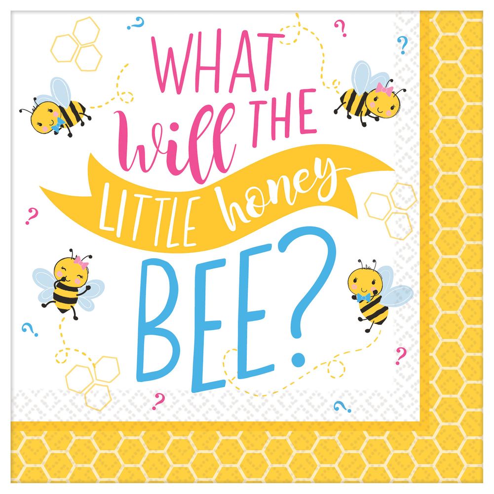 What Will It Bee? Beverage Napkins, 16ct