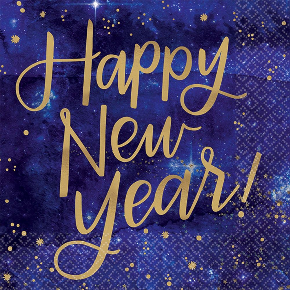 Midnight New Years Eve Beverage Napkins (16 ct)