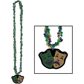 Braided Beads w/Comedy & Tragedy Medallion