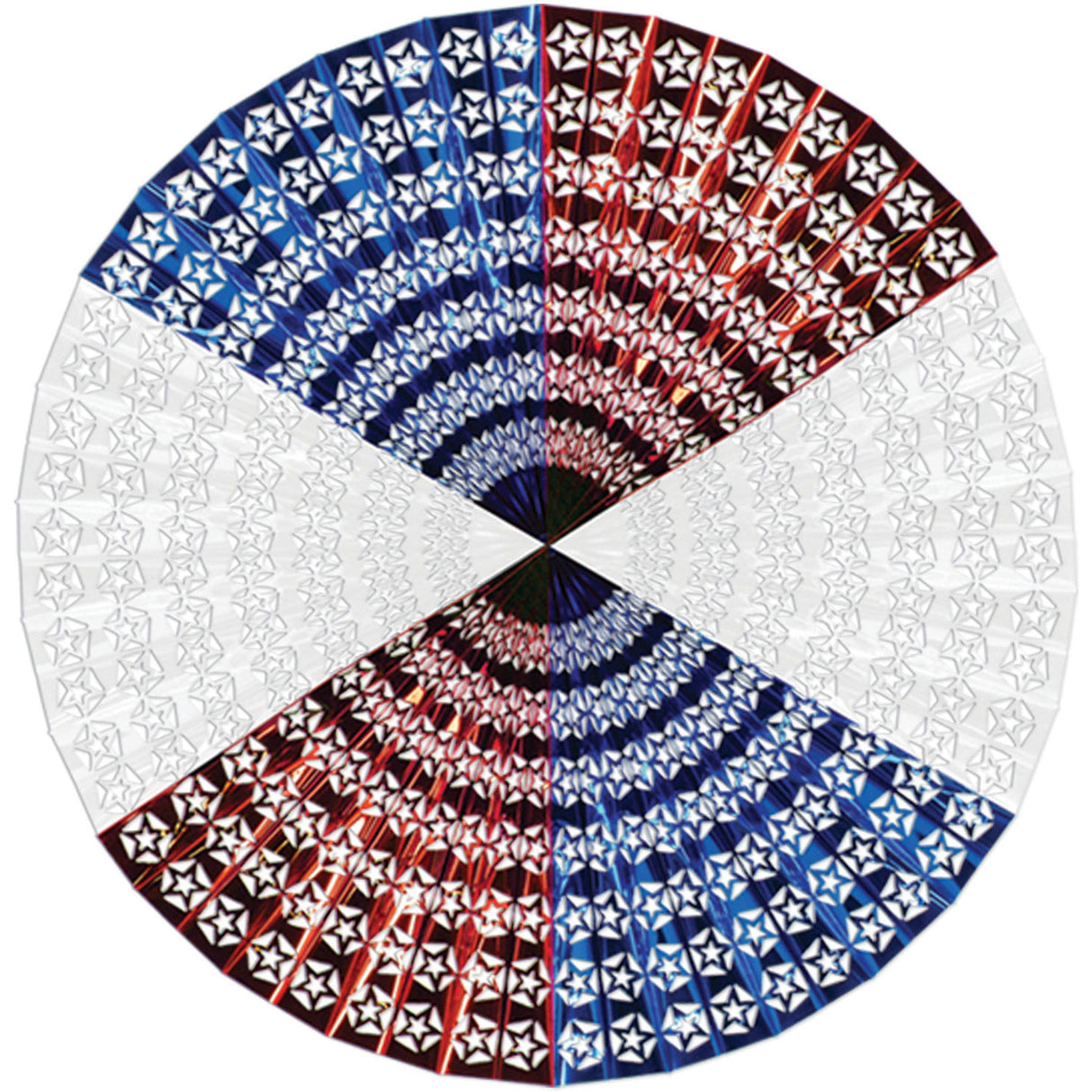 4' Jumbo Red, White and Blue Star Fan