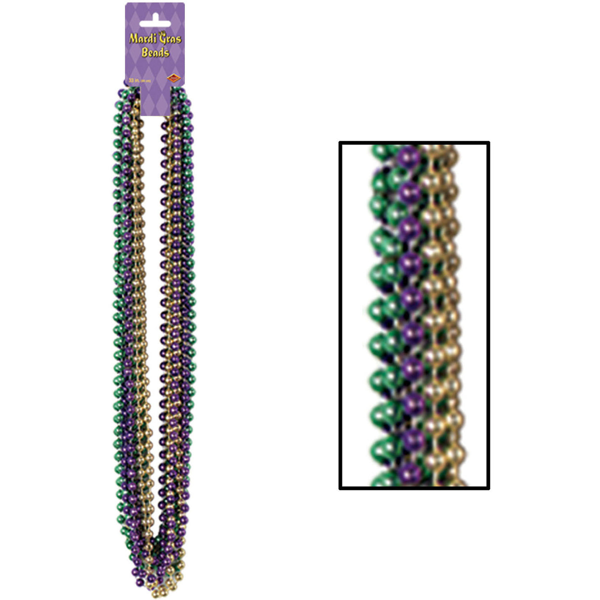 Mardi Gras Small Round Beads