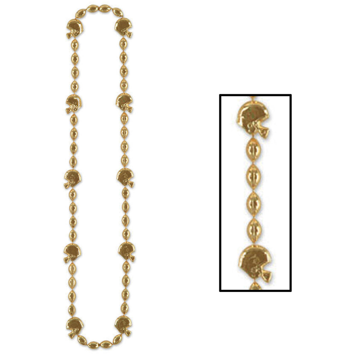 Gold Beaded Necklace with Helmets
