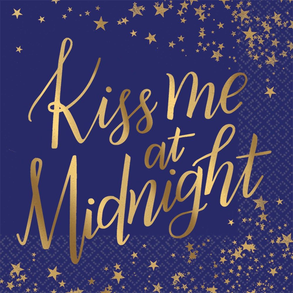 Kiss Me at Midnight Beverage Napkins (16 ct)