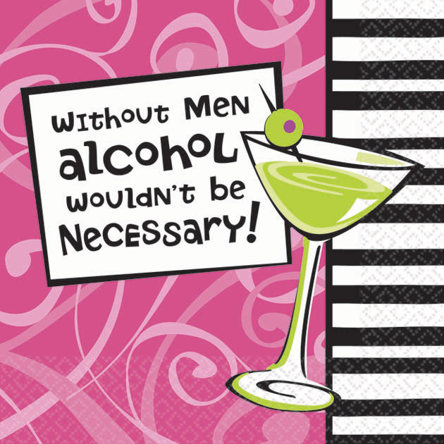 Without Men Beverage Napkins (16ct)