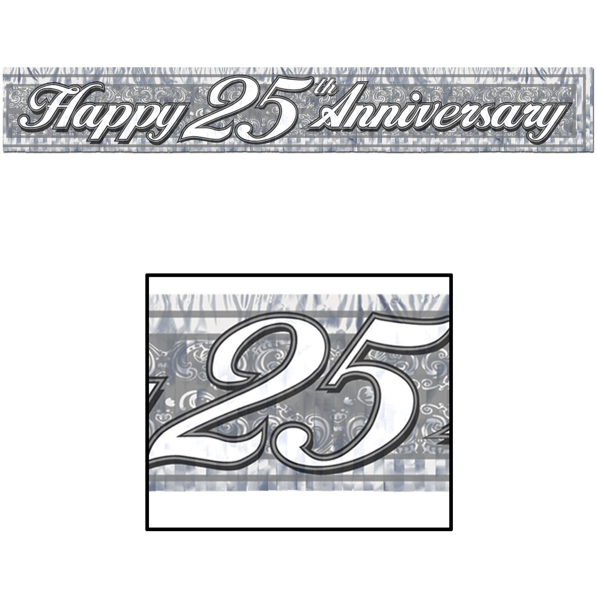 25th Anniversary Metallic Fringe Banner