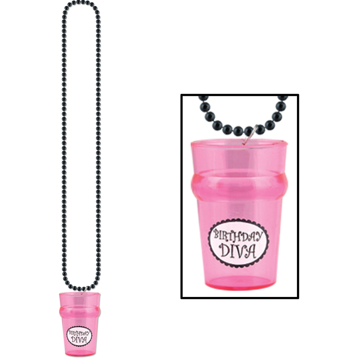 Diva Bead Shot Glass Necklace