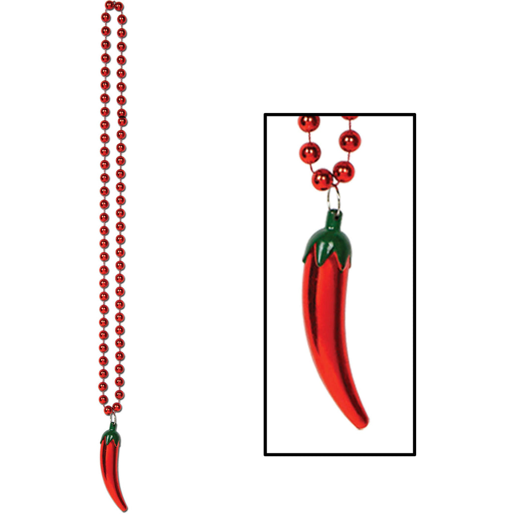 Bead With Chili Pepper Medallion