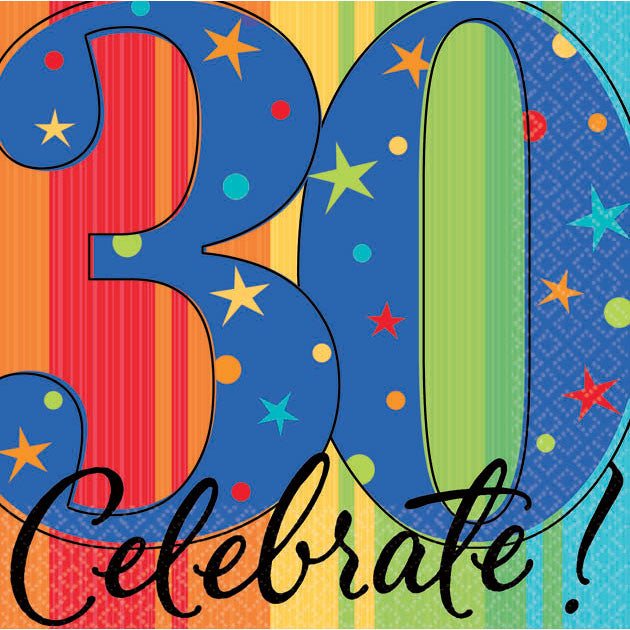 30 A Year To Celebrate Beverage Napkins (16ct)