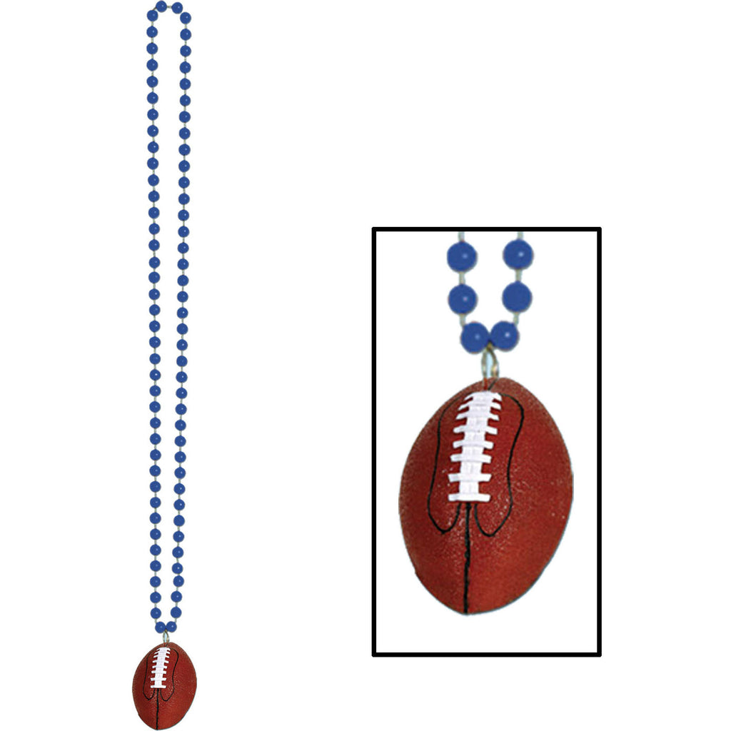 Blue Beads with Football