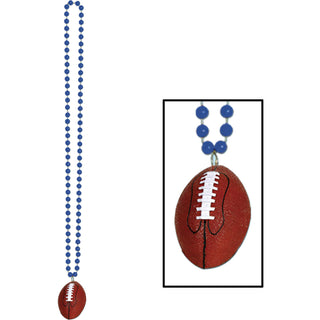Blue Beads with Football