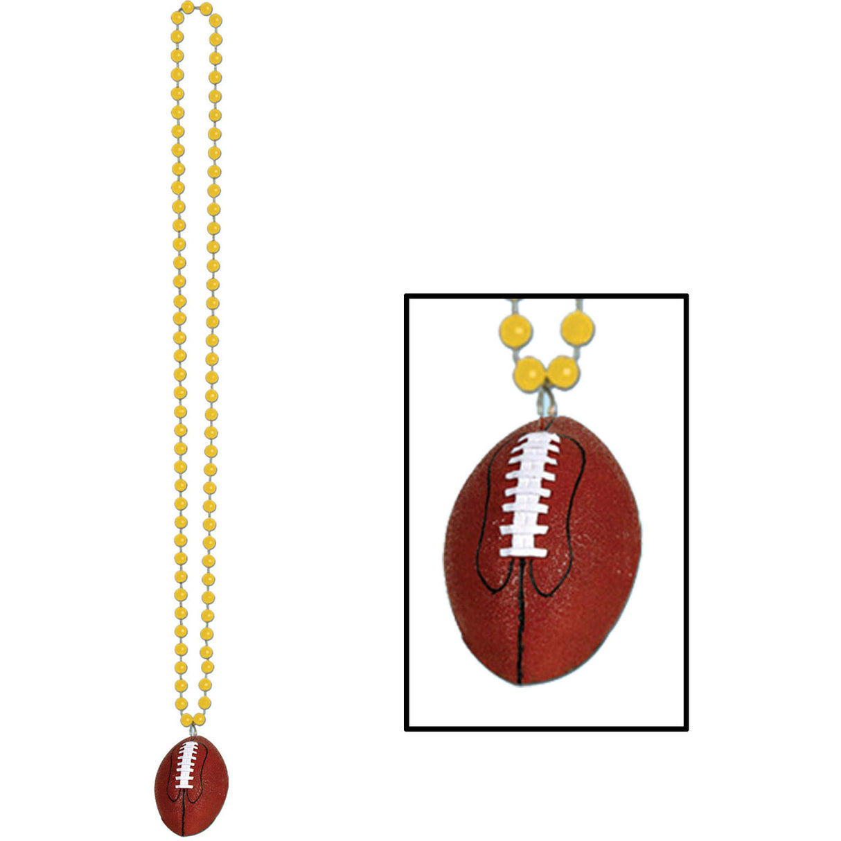 Gold Beads with Football Medallions