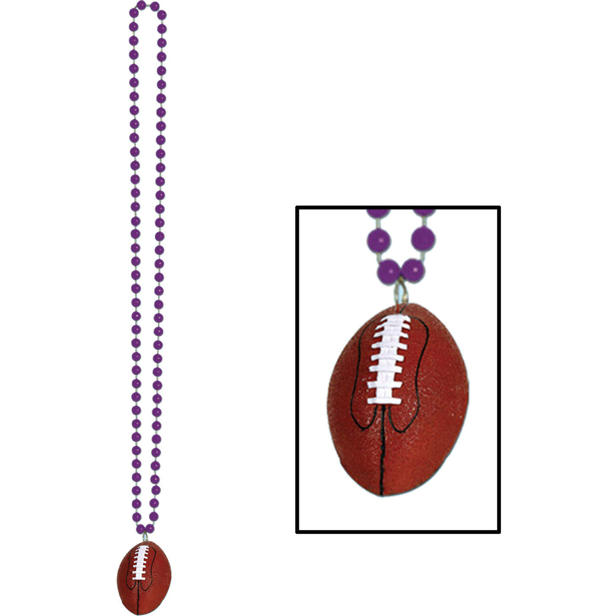 Purple Beads with Football Medallions