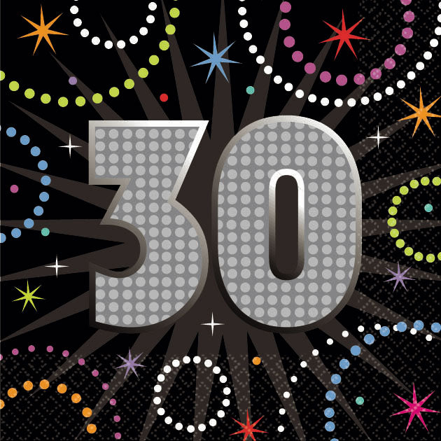 Time To Party 30 Beverage Napkins (16ct)