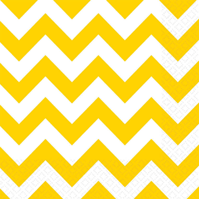 Yellow Sunshine Chevron Luncheon Napkins, 16ct
