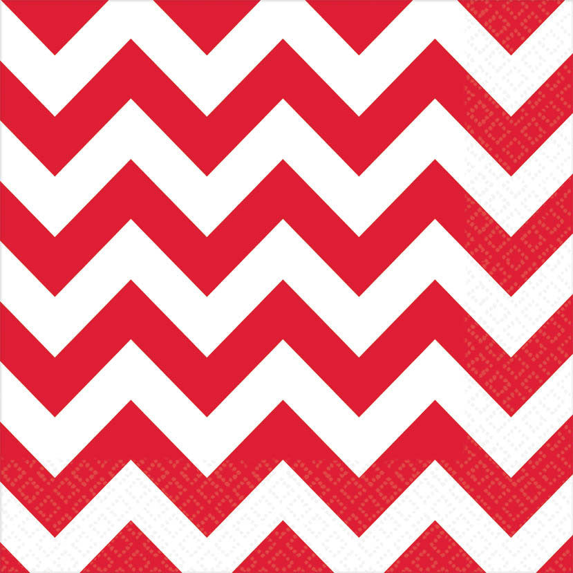 Apple Red Chevron Luncheon Napkins (16ct)