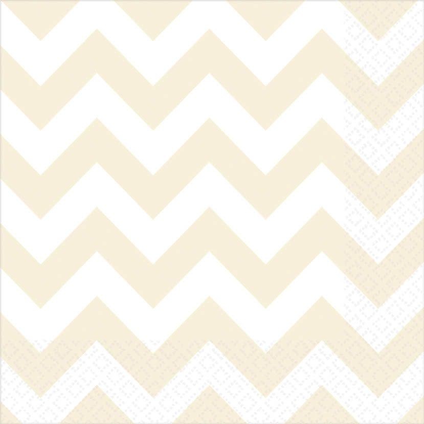Ivory Chevron Luncheon Napkins (16ct)