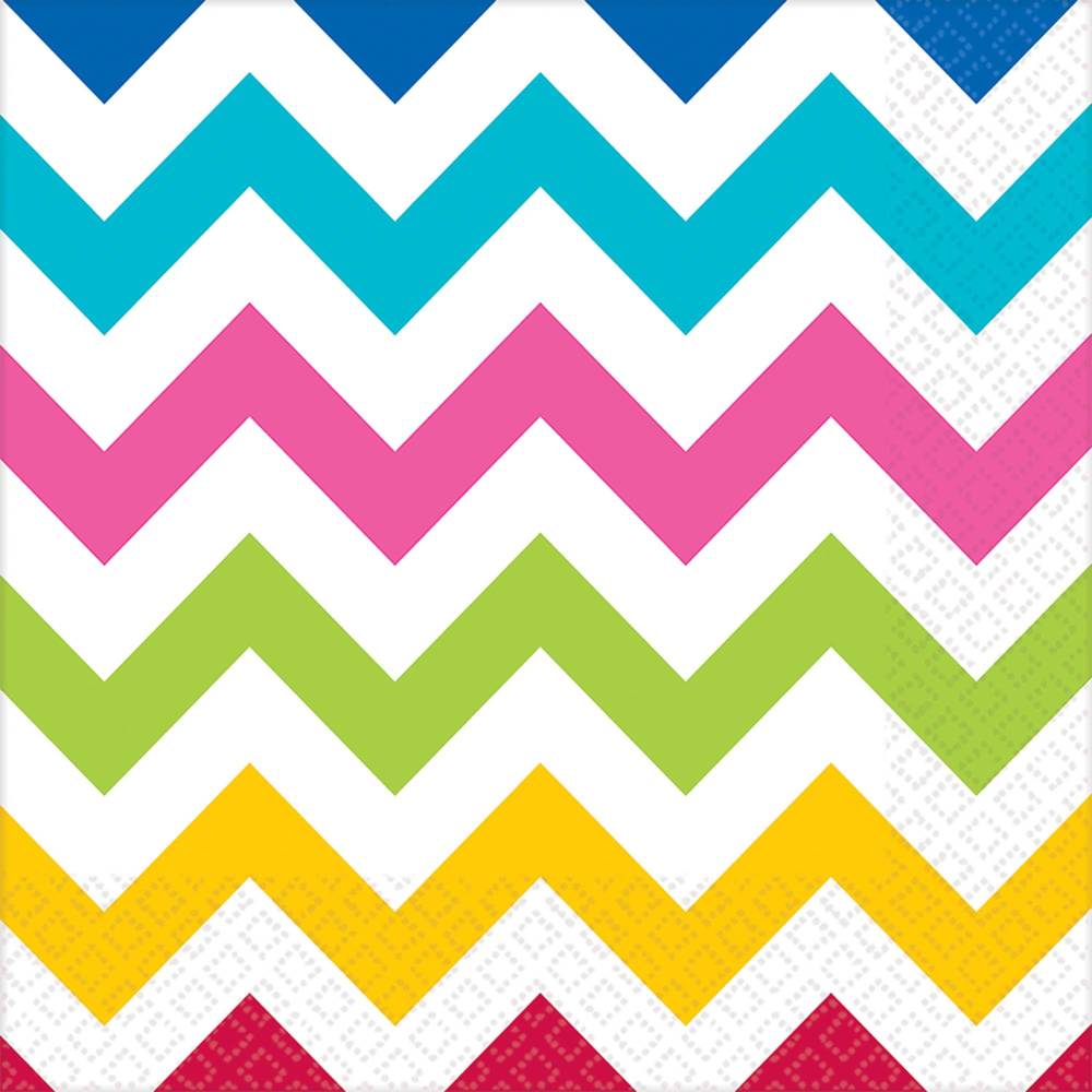 Rainbow Chevron Luncheon Napkins (16ct)