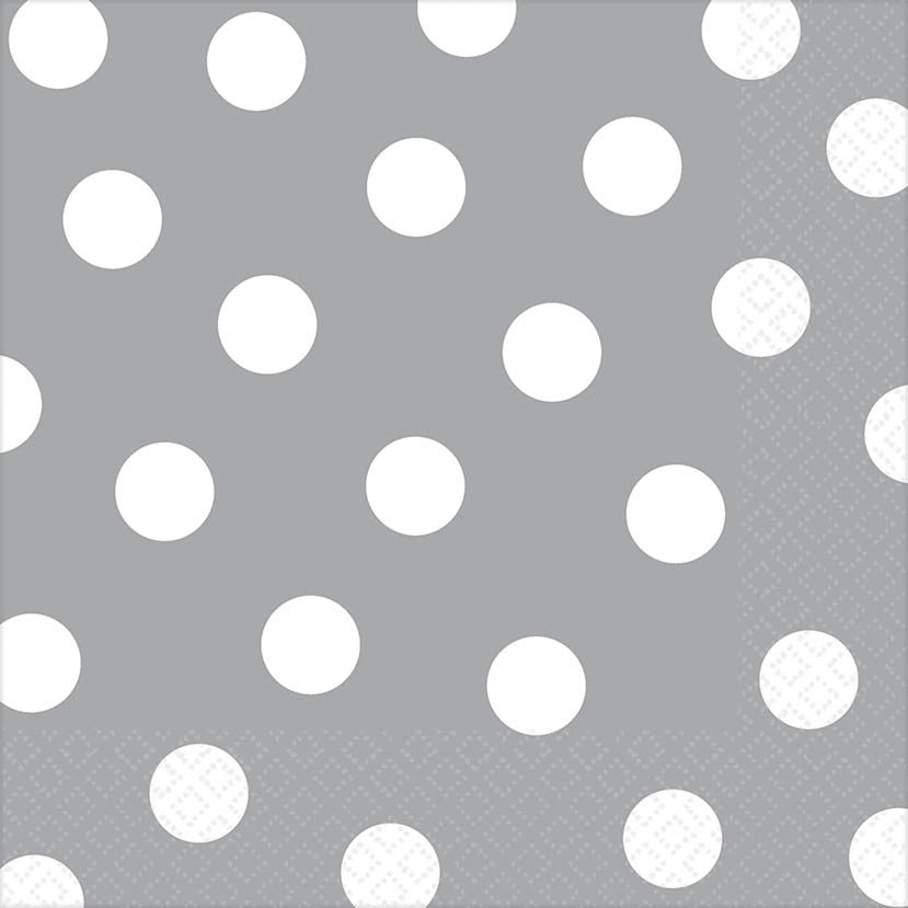 Silver Dots Luncheon Napkins (16ct)