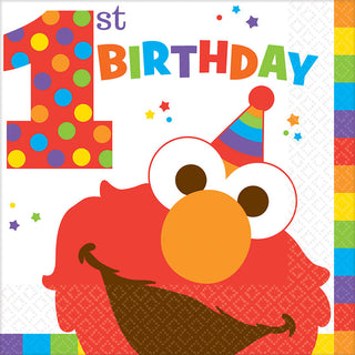 Elmo Turns One, 1st Birthday, Luncheon Napkins (16 ct)