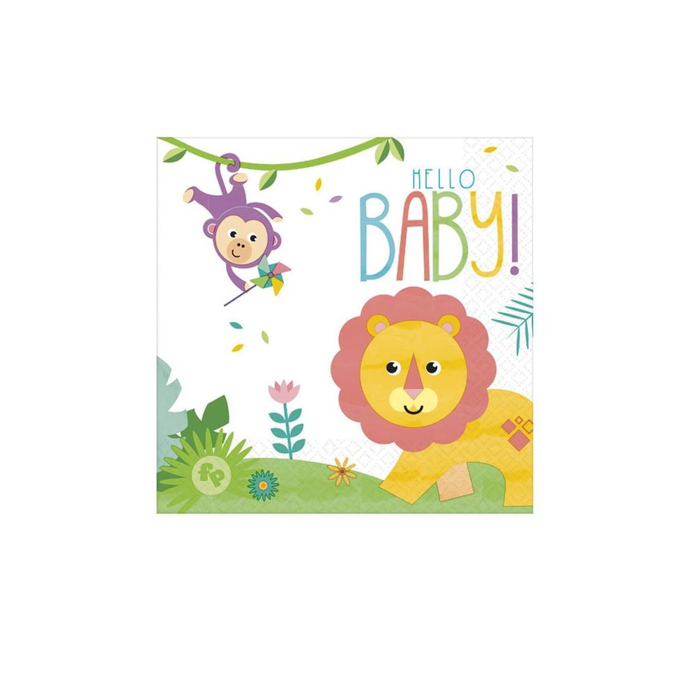 Fisher-Price Hello Baby Lunch Napkins, 16ct