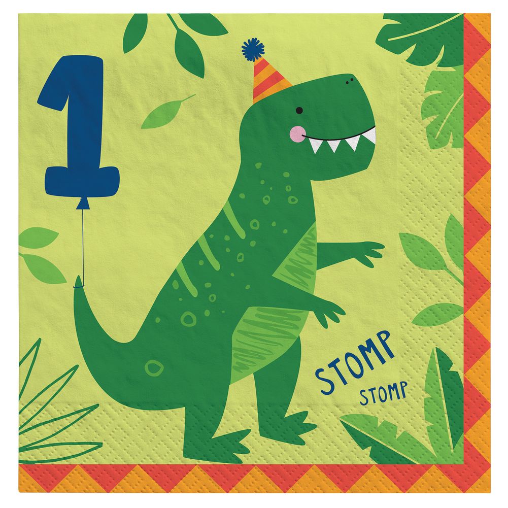 Dino-Mite 1st Birthday Lunch Napkins, 16ct