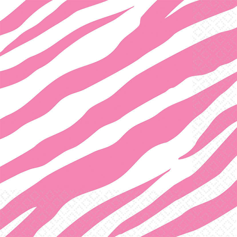 Bright Pink Zebra Luncheon Napkins (16ct)