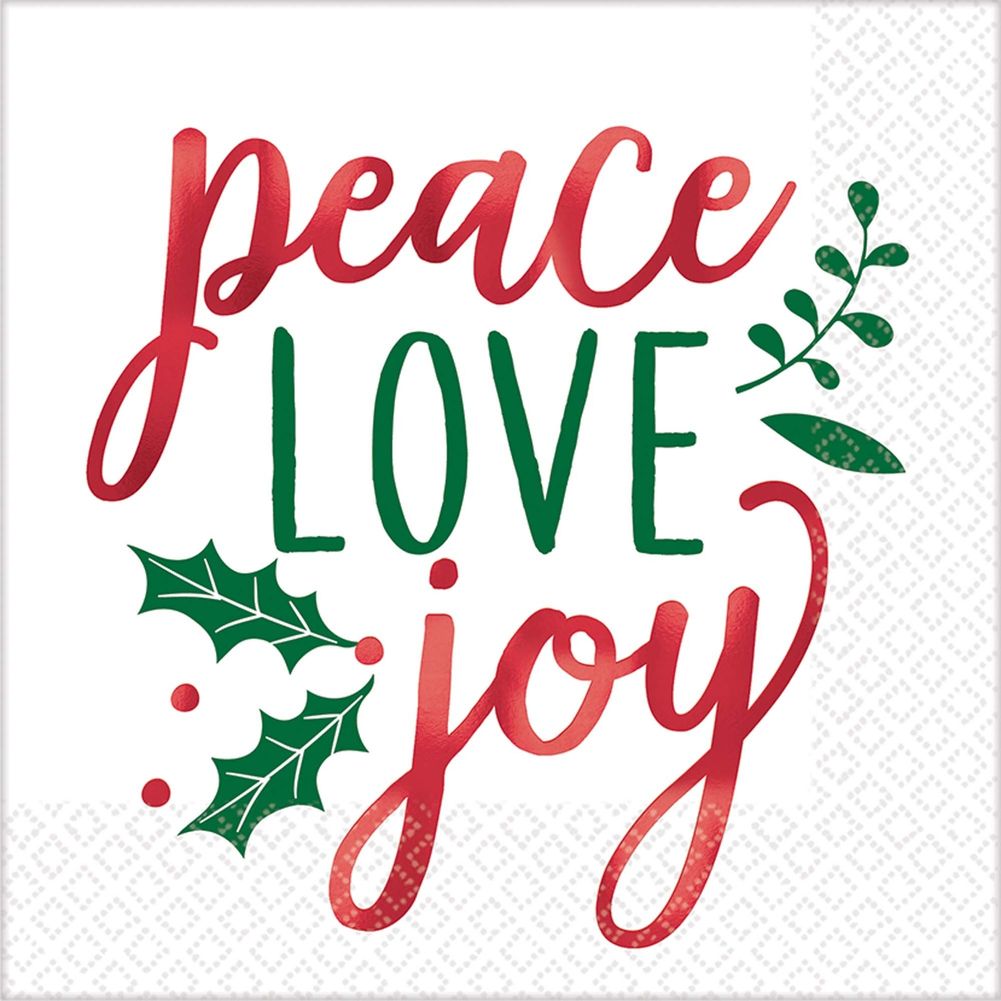 Peace, Love, and Joy Luncheon Napkins (16 ct)