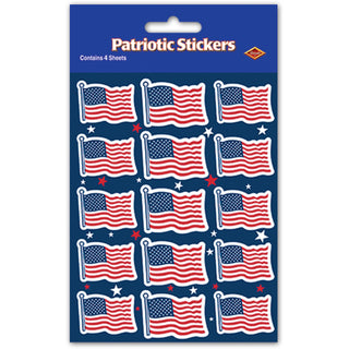 U S Flag Sticker Sheets (4ct)
