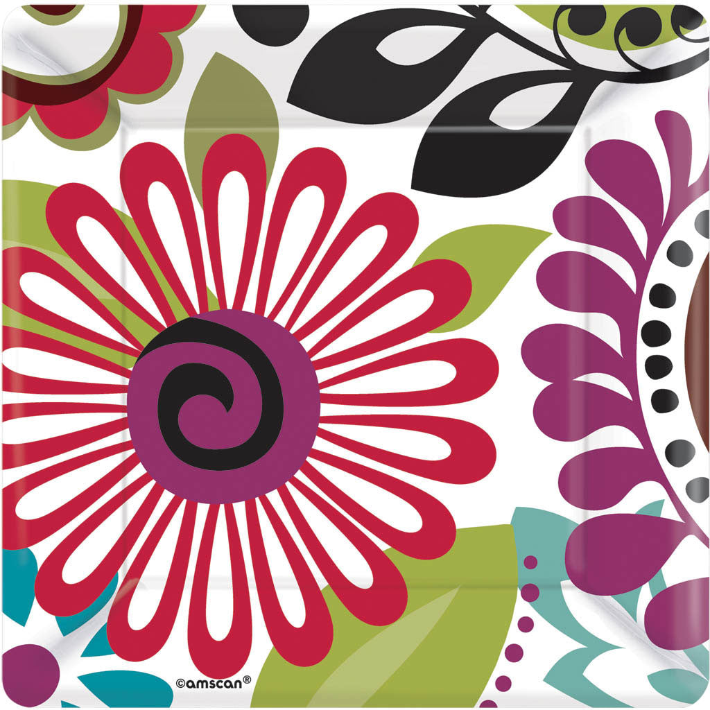 Modern Floral Dessert Plates (8ct)