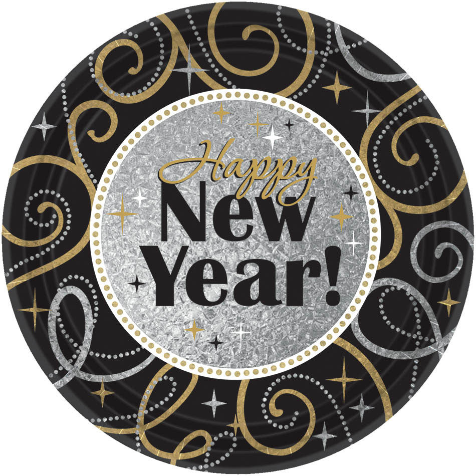 Sparkling New Year Dessert Plates (8ct)