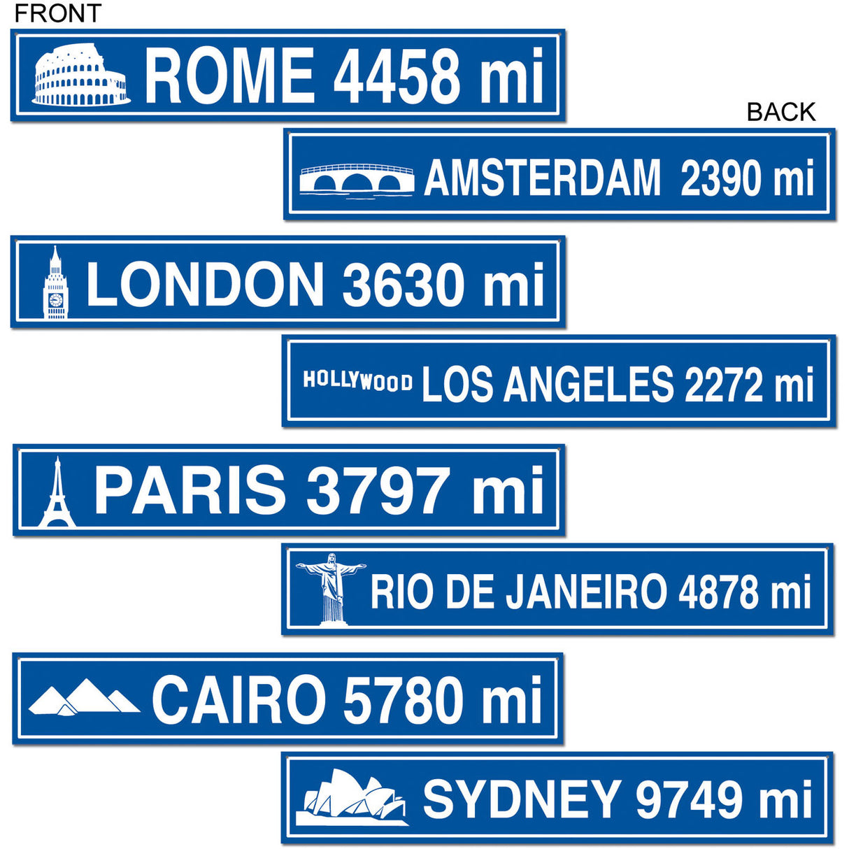 Travel Street Sign Cutouts