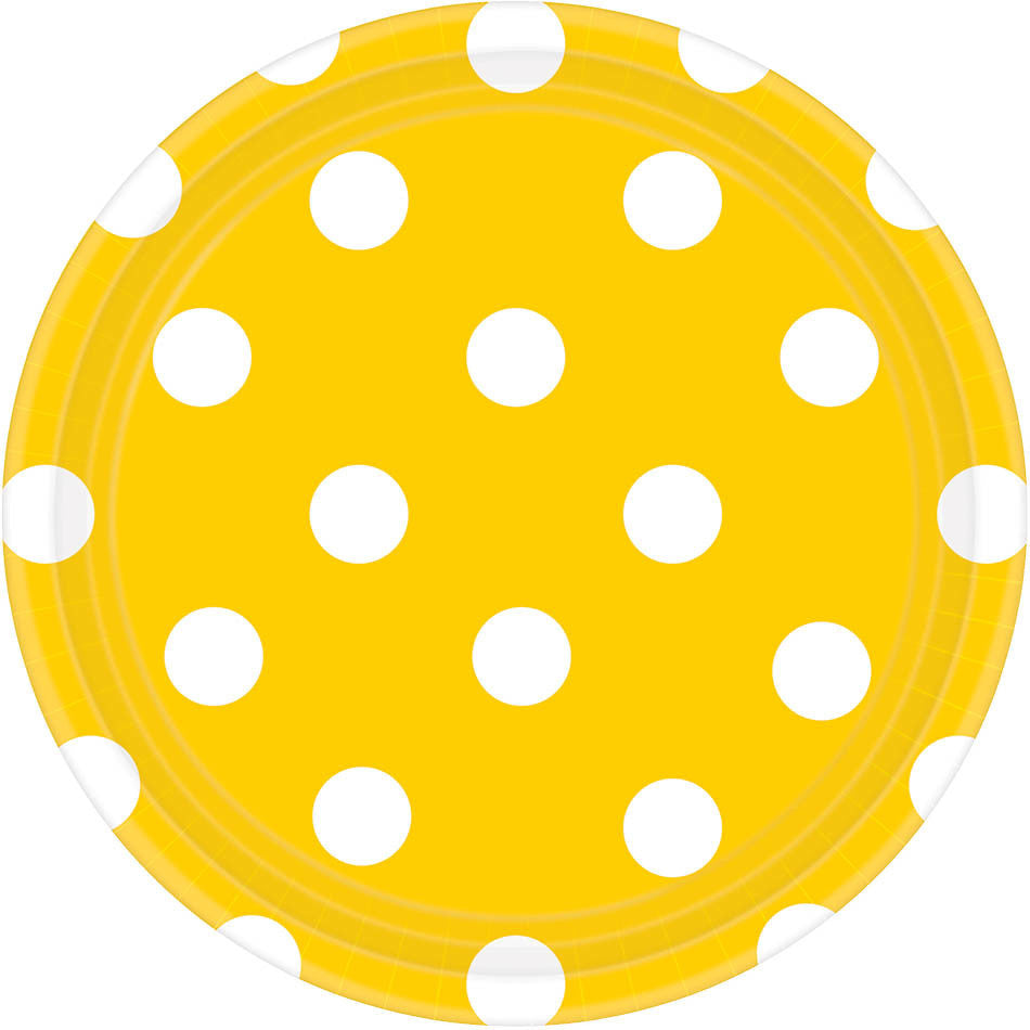 Sunshine Yellow Dots Dessert Plates (8ct)