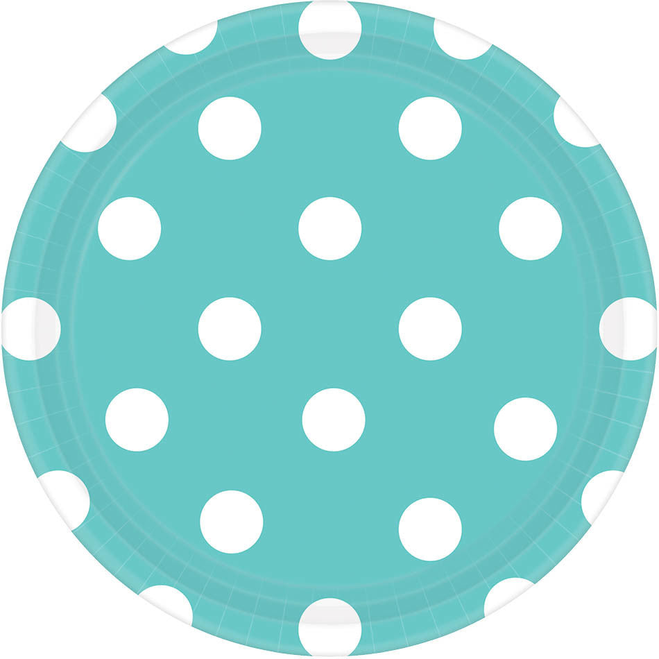 Robin's Egg Blue Dots Dessert Plates (8ct)