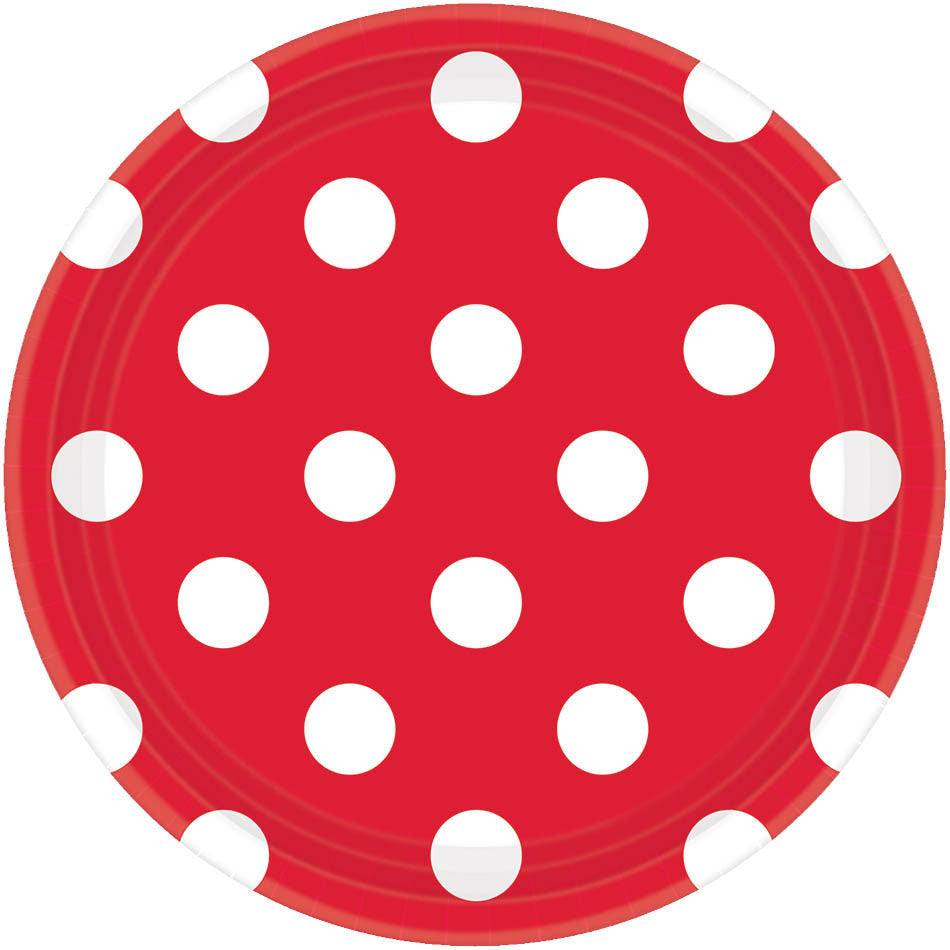 Apple Red Dots Dessert Plates (8ct)