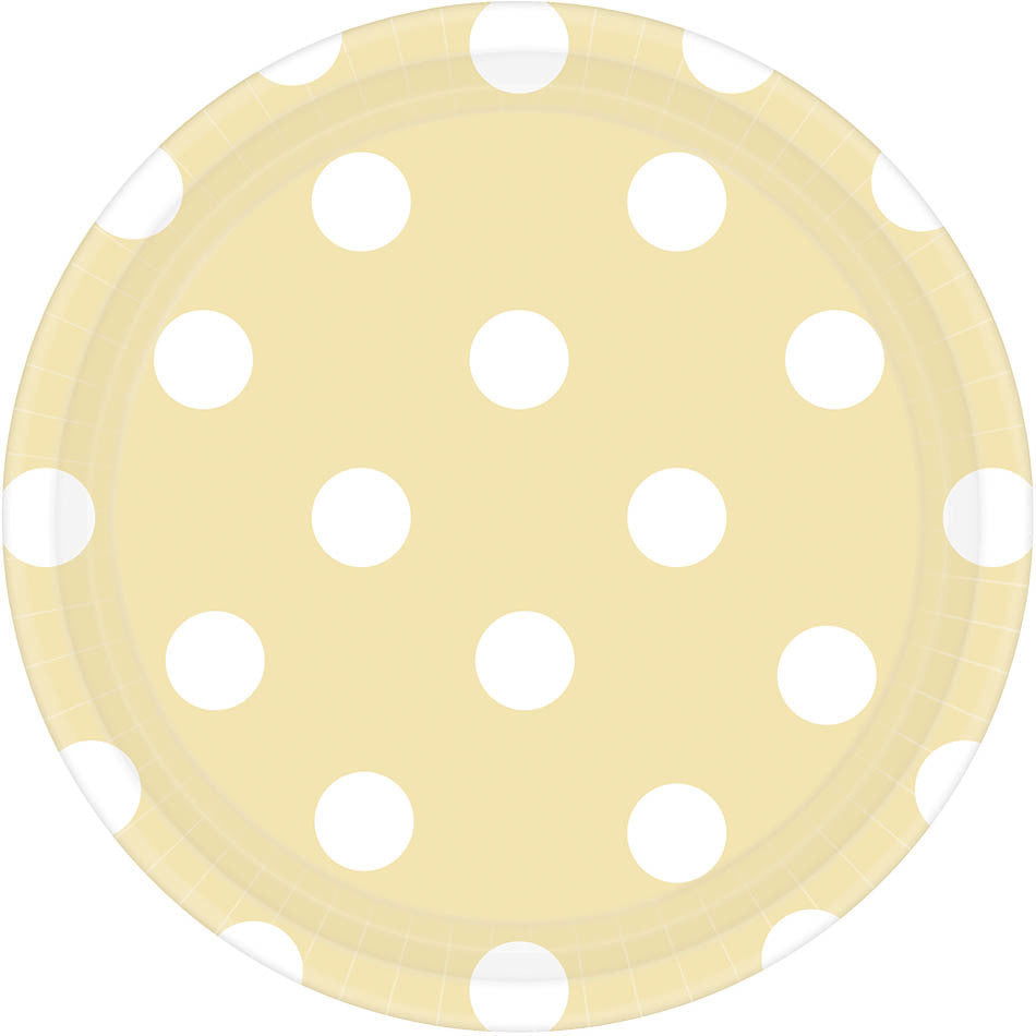 Vanilla Crème Dots Dessert Plates (8ct)