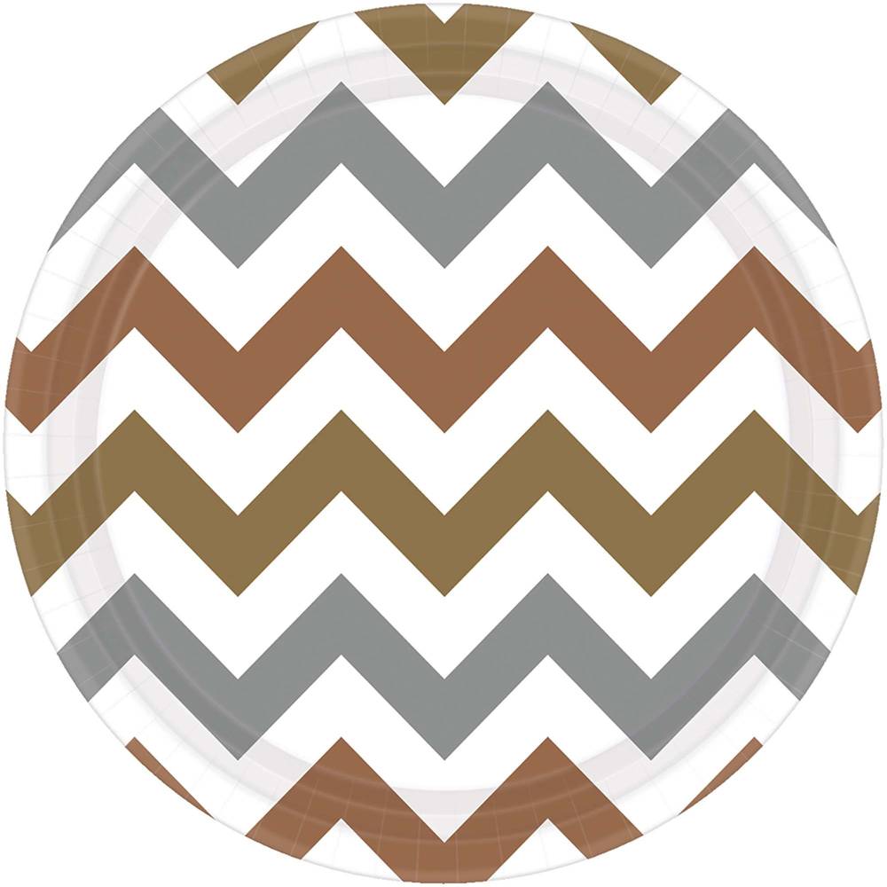 Mixed Metallic Chevron Dessert Plates (8ct)