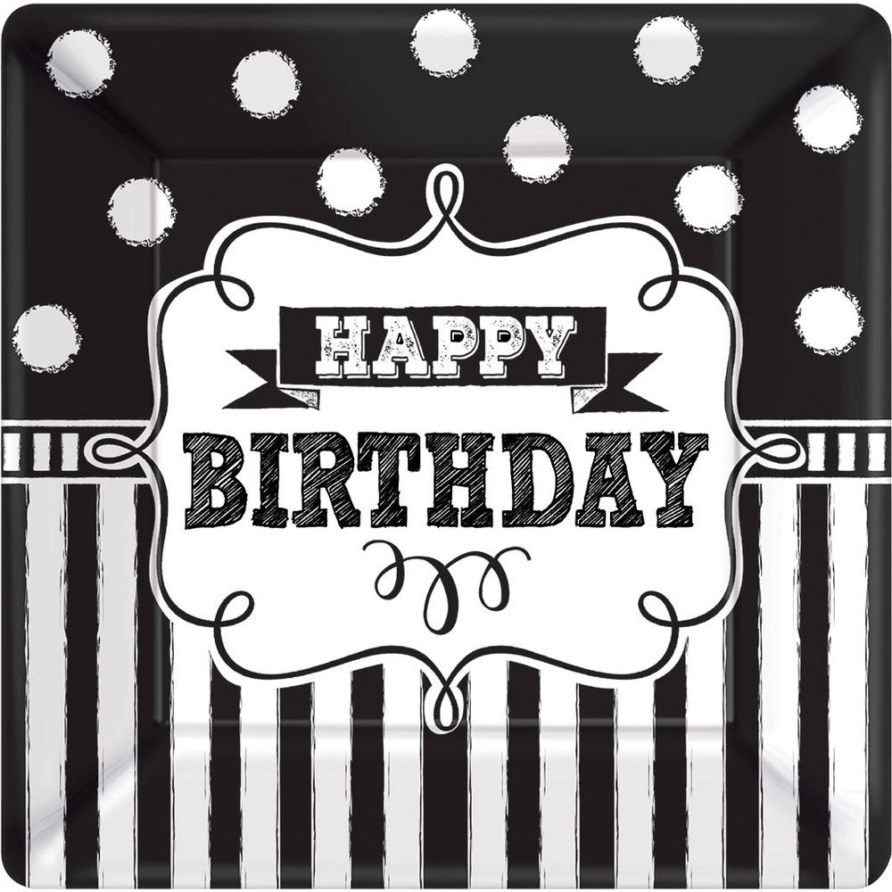 Chalkboard Birthday Dessert Plates (8 ct)