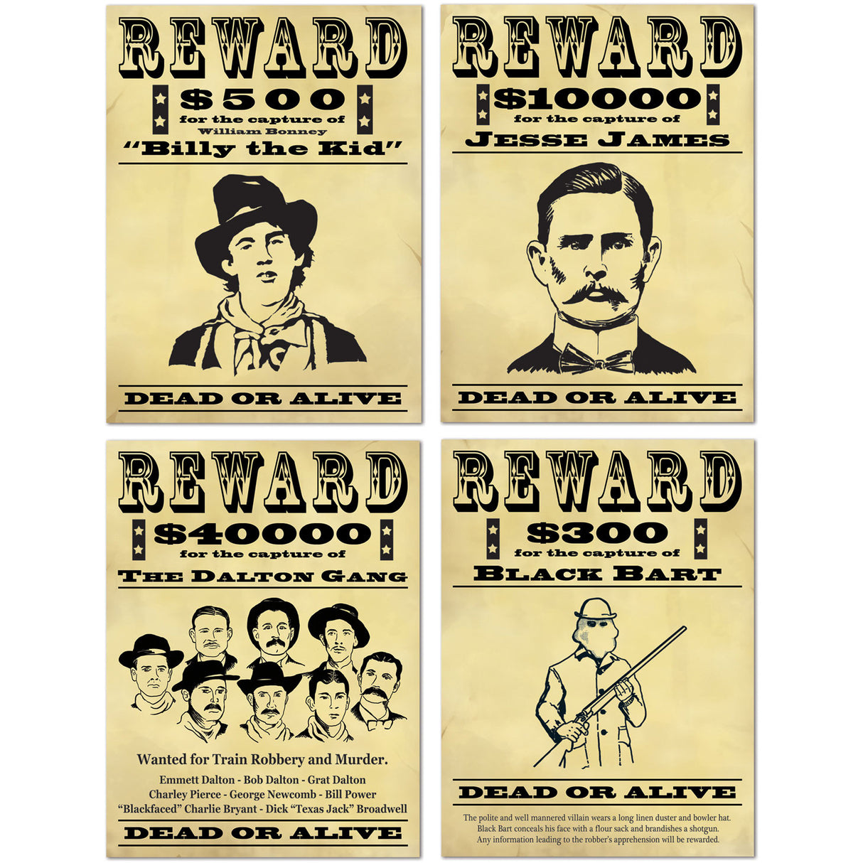 Wanted Sign Cutouts