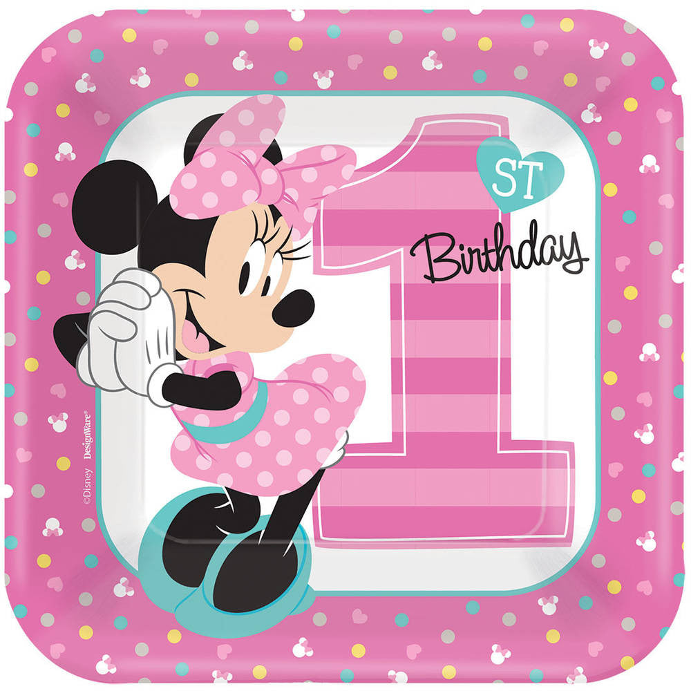 Minnie Fun To Be One Dessert Plates (8 ct)