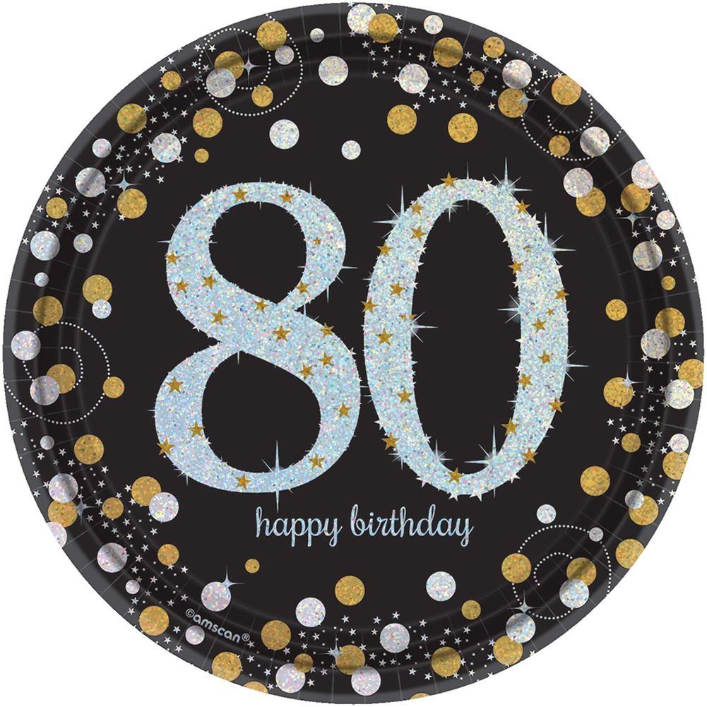 Sparkling Celebration 80 Paper Dessert Plates (8 ct)