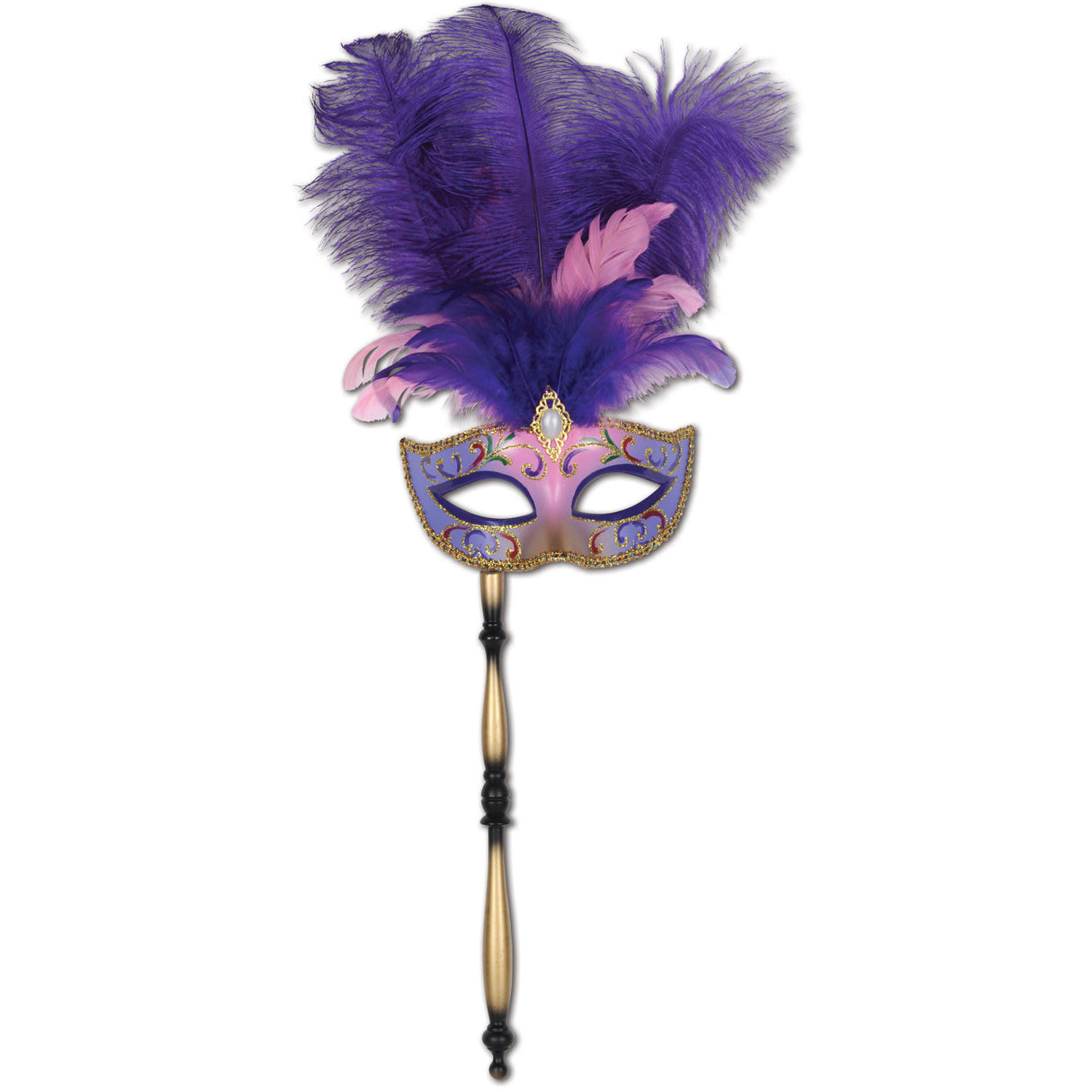 Feathered Mask w/Stick