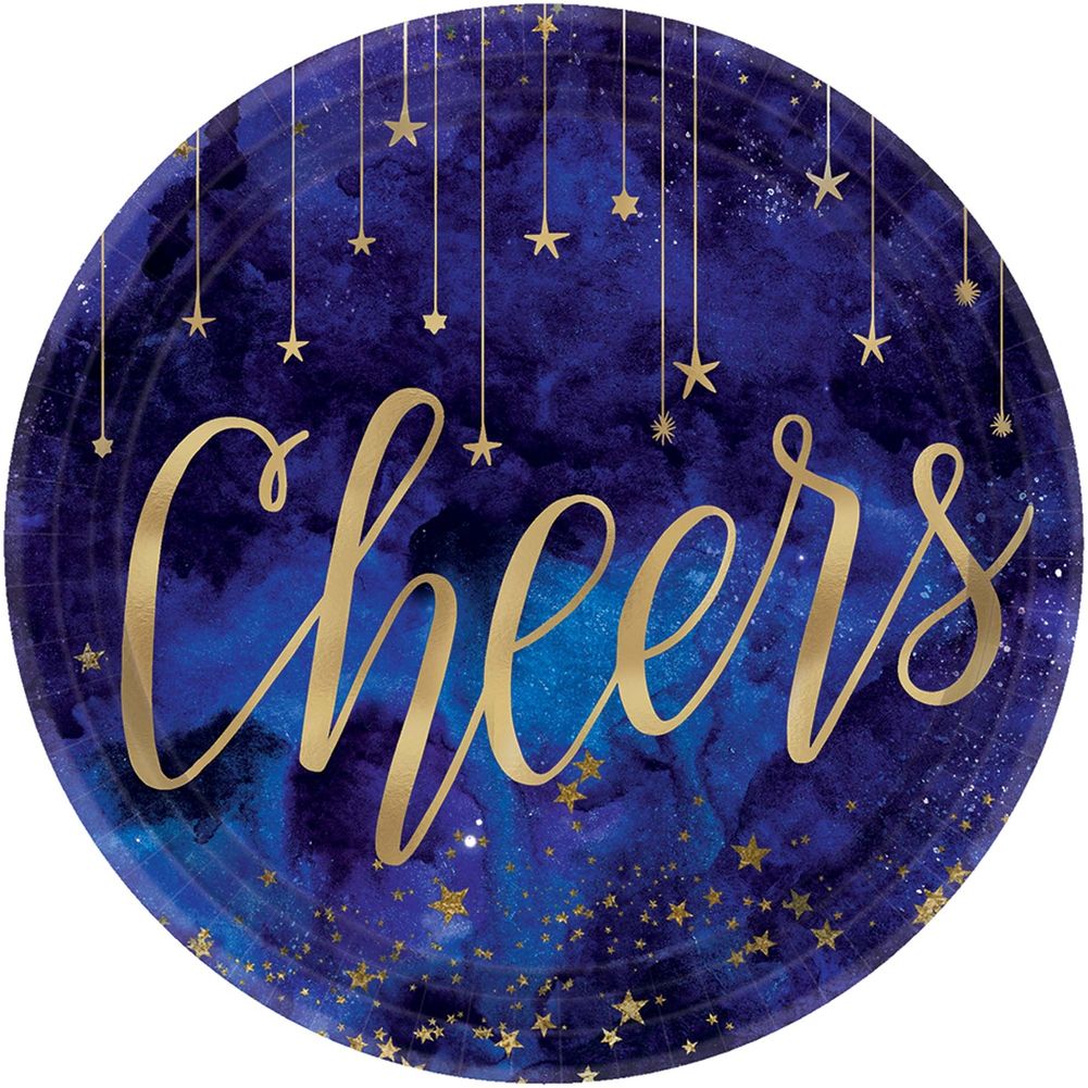 Midnight New Years Eve Dessert Plates (8 ct)