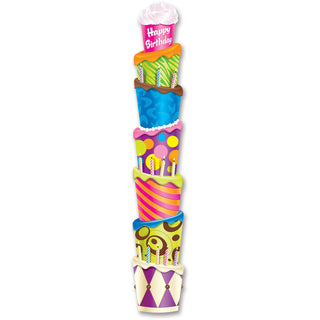 Jointed Happy Birthday Cake Pull-Down Cutout