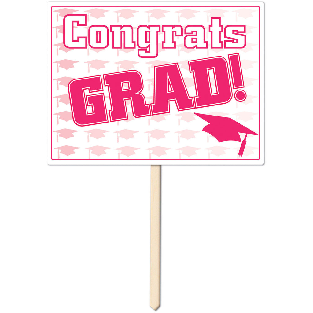Plastic Congrats Grad Yard Sign