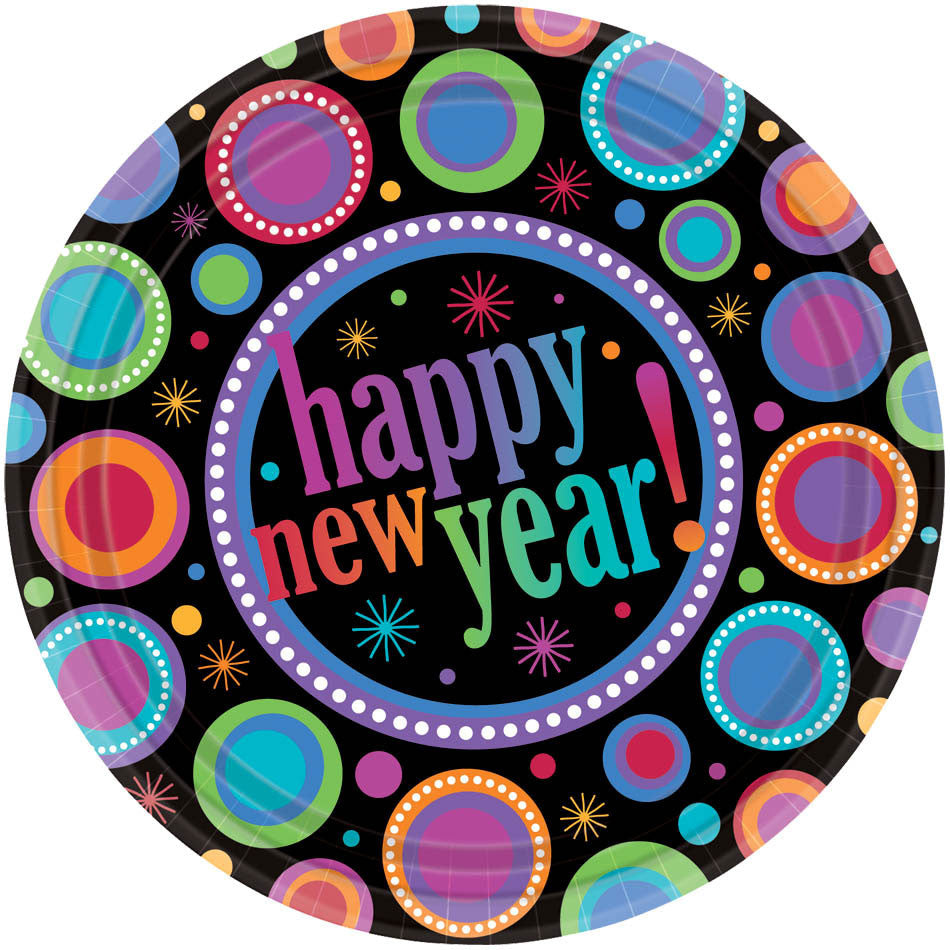 Modern New Year's Dessert Plates (8ct)